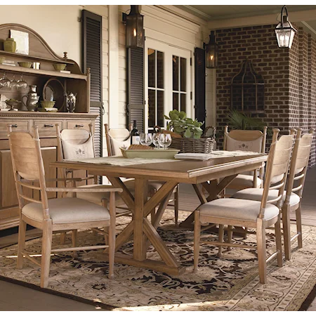 Family-Style Table with Side and Arm Chairs